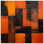 Tapis de bain orange à blocs noirs
