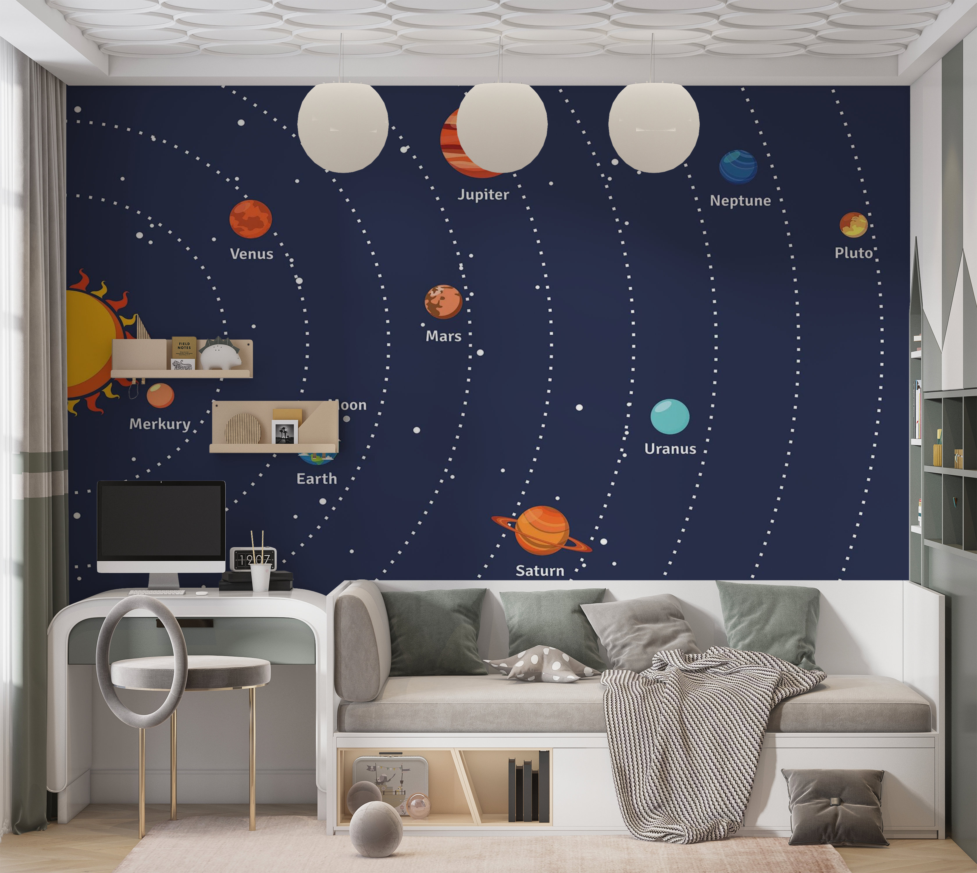 Corrigan Studio® Premium Peel & Stick Wall Mural - Solar System Planets ...