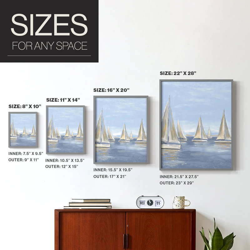 NAUTICAL Series X, reproduction encadrée - bois massif, Gris, H 21 po x l 17 po