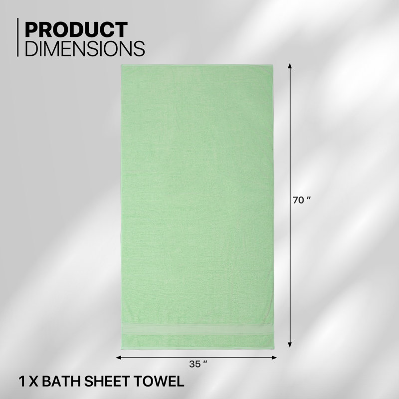 35"x70" Oversized Bath Sheet, 100% Cotton Bath Towel, Soft, High Absorbent and Quick Drying Towel, Mint Cream Green
