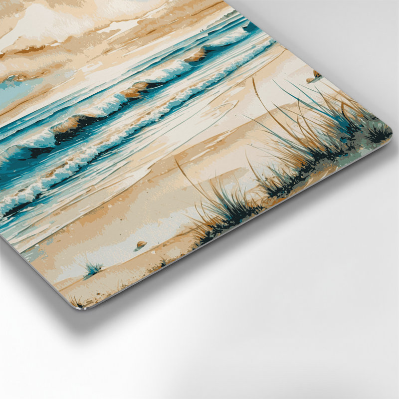 Bord de mer, calendrier, élite, art mural en métal beige, H 8 po x l 8 po