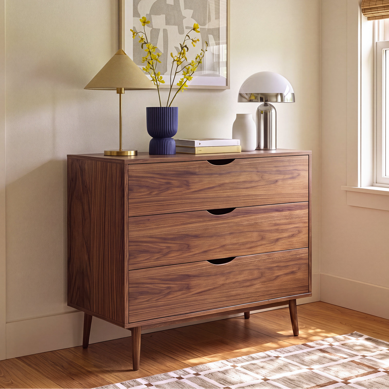 Indra 3 - Drawer Dresser, Walnut