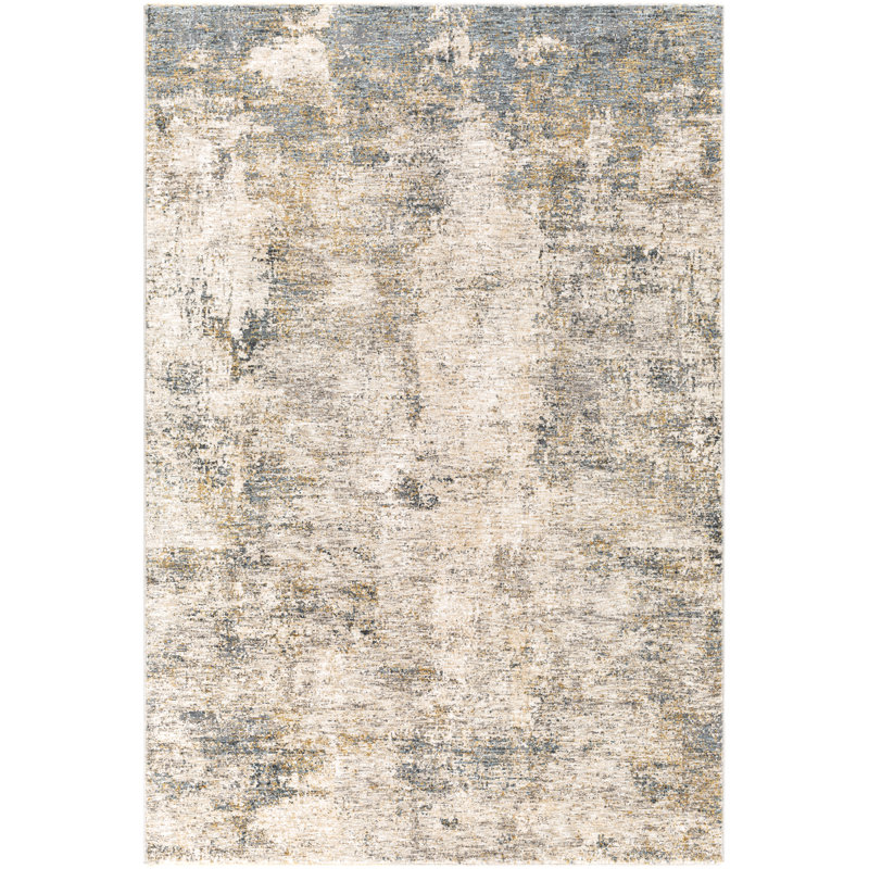 Tapis gris/zone denim abstract Addisyn, Rectangle 12 pi x 15 pi