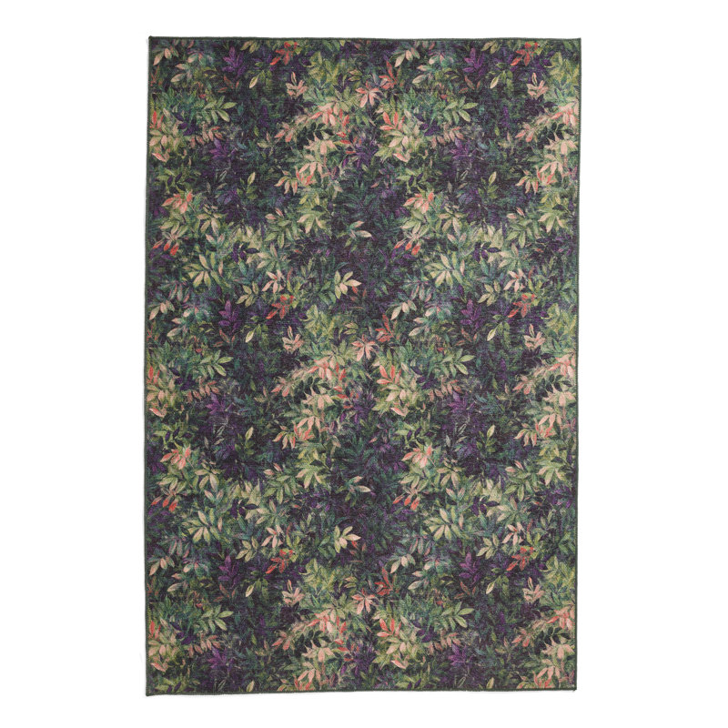 Clarke & Clarke Floral Area Rug, Green/Purple, Rectangle 120 x 170 cm