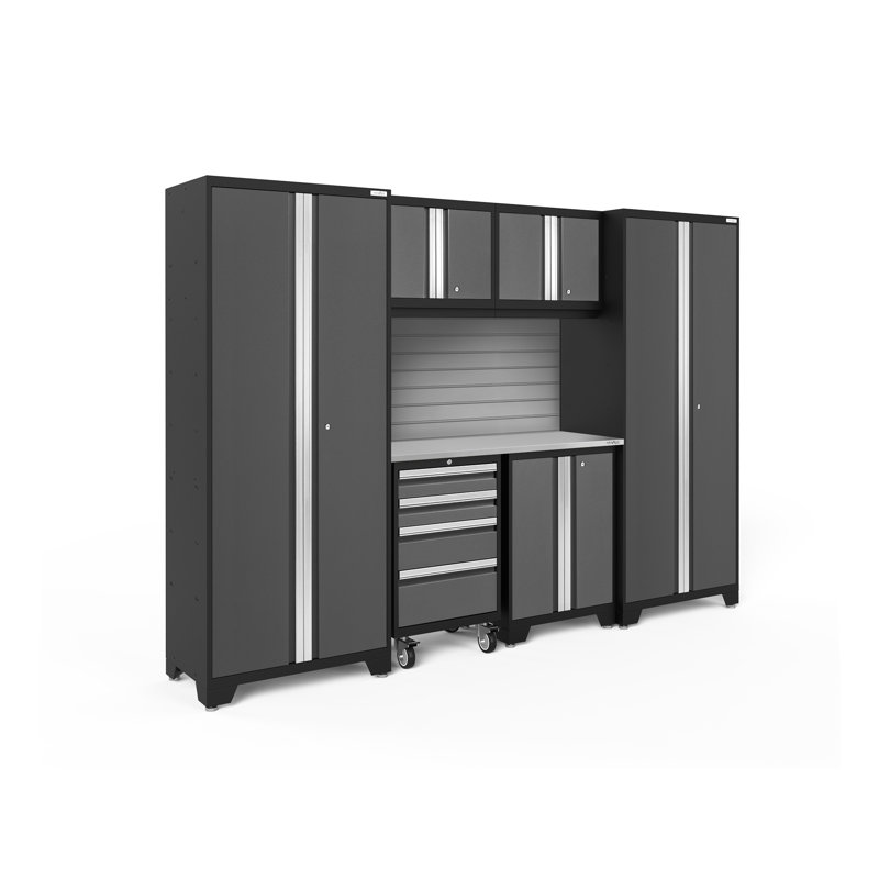 Bold Series 7 Piece Complete Storage System Set, Gray, No Light, Stainless Steel