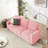 83.86 Snowfleece Fabric Sofa, Modern Compressed 3-Seater Couch for Living Room, Bedroom, and Office, Pink