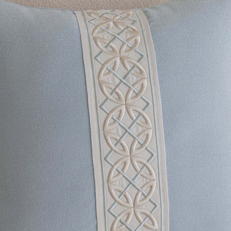 Arabella Cotton Blend Square Throw Pillow, Dusty Powder Blue