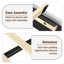 Cadre de lit flottant pour lit simple avec lumière DEL, lit plateforme en cuir de polyuréthane rembourré avec station de charge et oreilles, tête et pied de lit capitonnés avec rangement Diamond, aucun sommier nécessaire-338299592-338299595-455045771