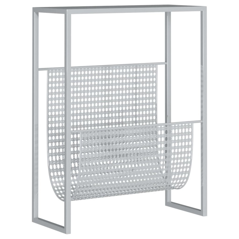 Southmead Metal Free Standing Magazine Rack, Silver