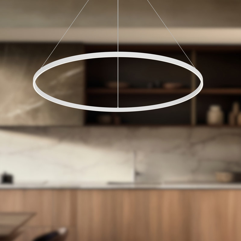 Luminaire suspendu 1 lumière Cerchio, Blanc, H 1,5 po x l 47,25 po x P 47,25 po