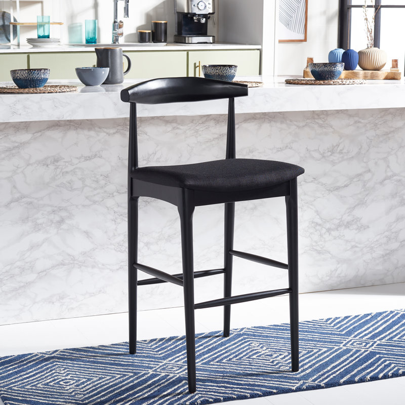 Tabouret de bar / de comptoir Hank, Noir, Noir, Tabouret de bar (siège d'une hauteur de 29,6 po)