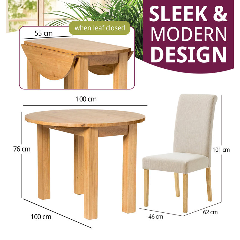 4 - Person Drop Leaf Solid Oak Dining Set