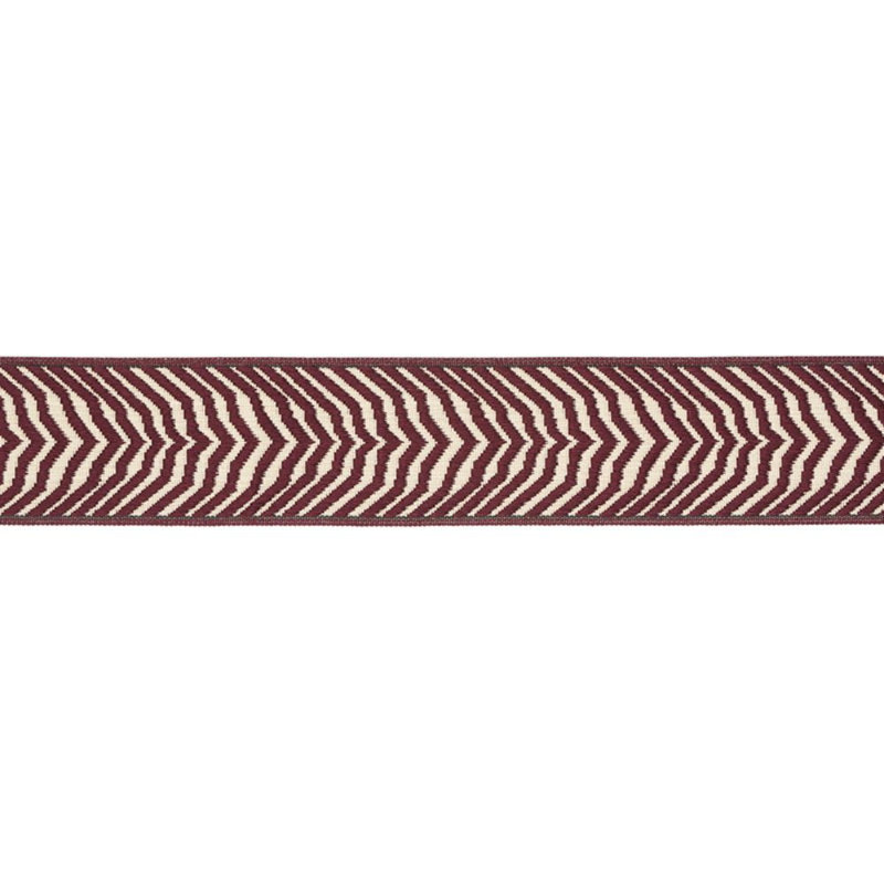 Schumacher x Neisha Crosland Arcure Ripple Tape, Vintage Red/Ivory