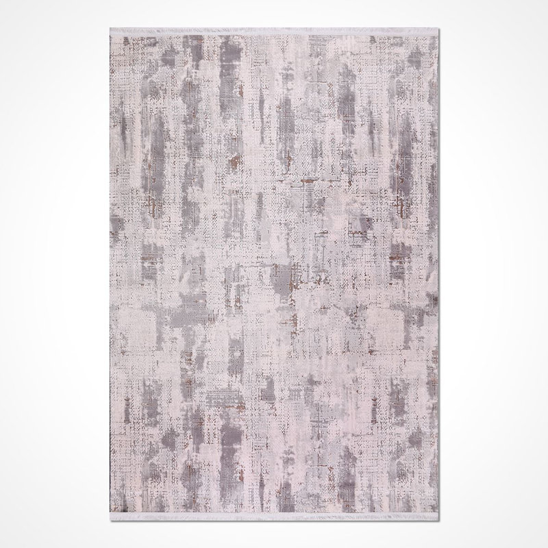 Modern/Abstract Beige Machine Washable Non-Slip Area Rug, Runner 3'3" x 9'9"