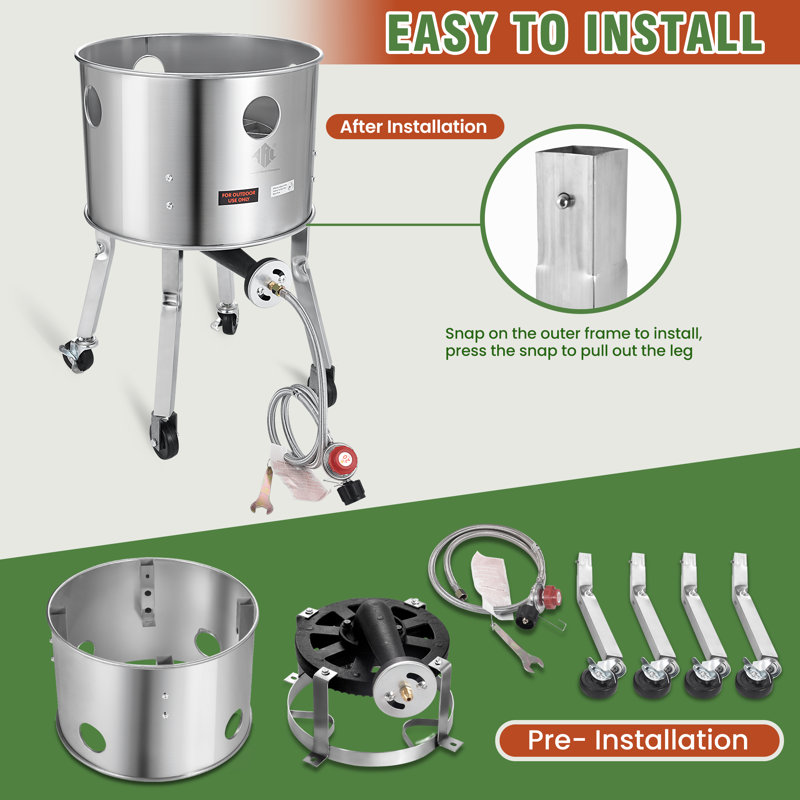 Batterie de cuisine en acier inoxydable 20 po mexicain Comal et brûleur au propane 200 000 BTU, brûleur de poêle extérieur, pieds à roulettes et pare-brise à 360 °, grande plaque chauffante, disco Para Cocinaire
