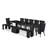 9 Pieces Extendable Dining Set Includes a Rectangle Xtenczar Table, 7 Polyester Dining Chairs and 1 Modern Bench - (Finish Option)-2108527546-2108527547-2108527545