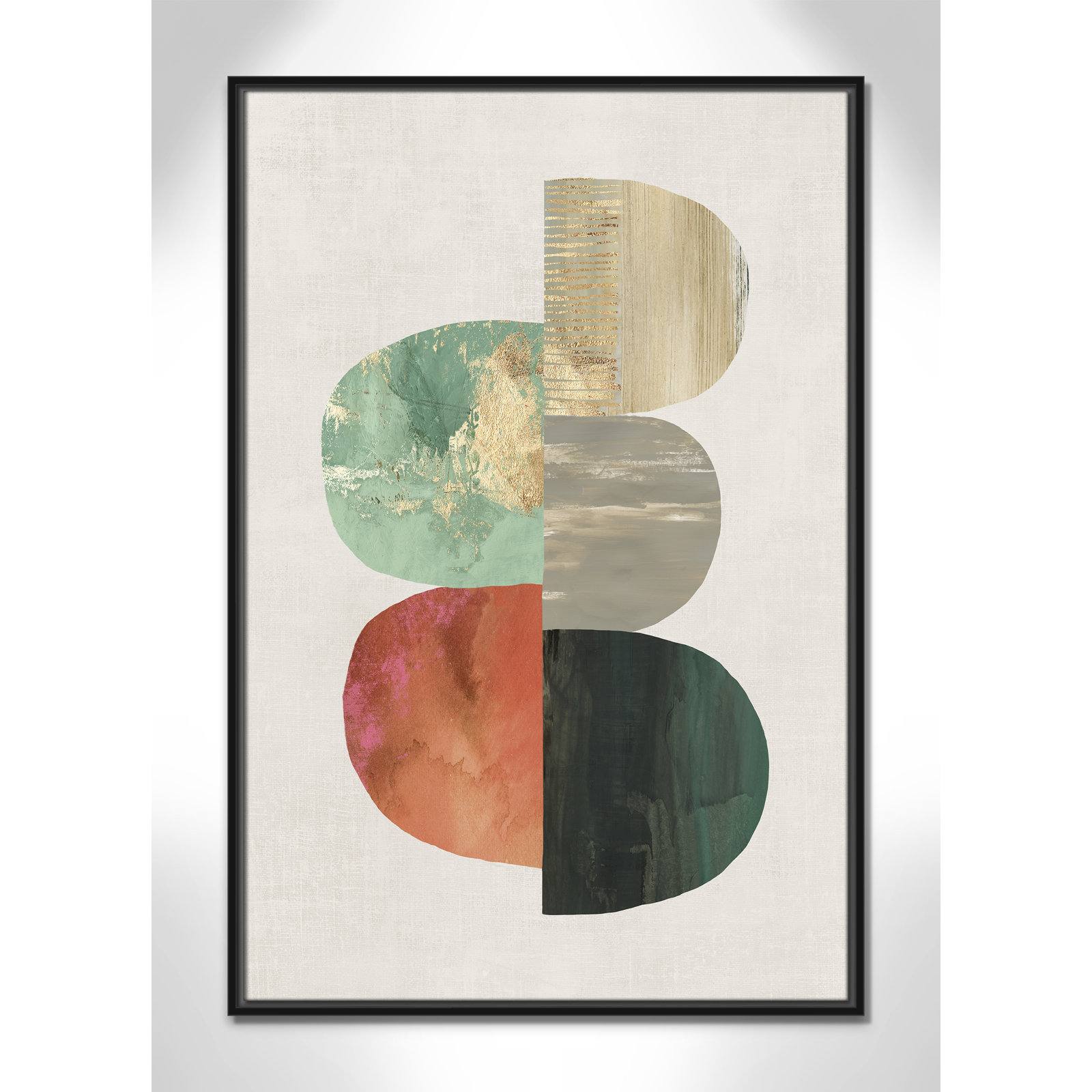 Evolving Energy I - Painting Print, Picture Framed Canvas, 37.5" H x 25.5" W, Black