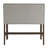 Winston Porter Dublyn Counter Bench with Upholstered Back and Grey Fabric in Brown