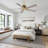 52" Modern Farmhouse Brass Ceiling Fan With Remote Control 5 Wood Blades 6 Speeds Reversible DC Motor No Light