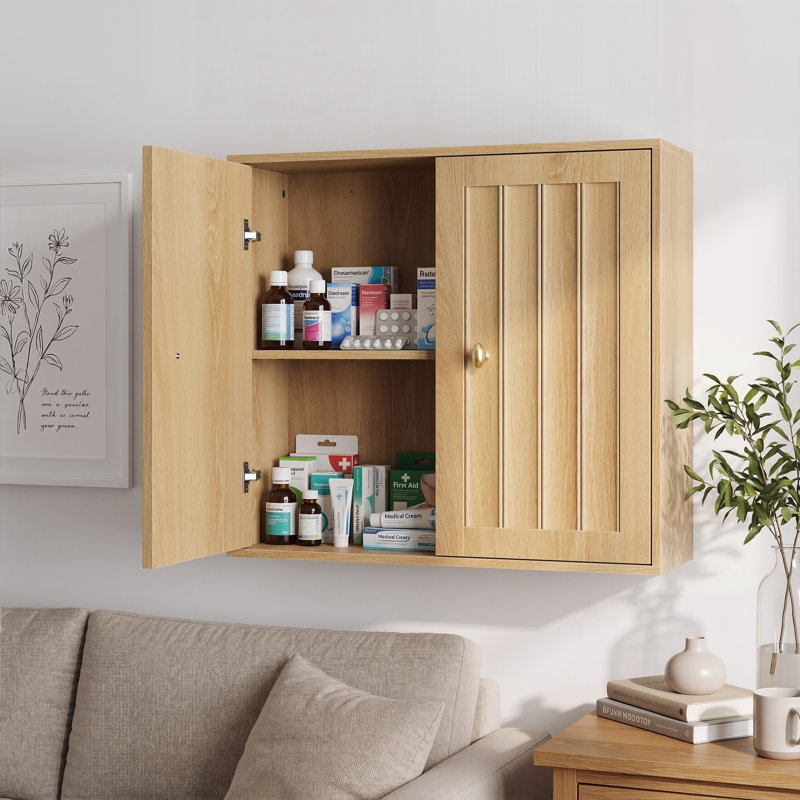 Armoire de salle de bain murale avec tablette réglable