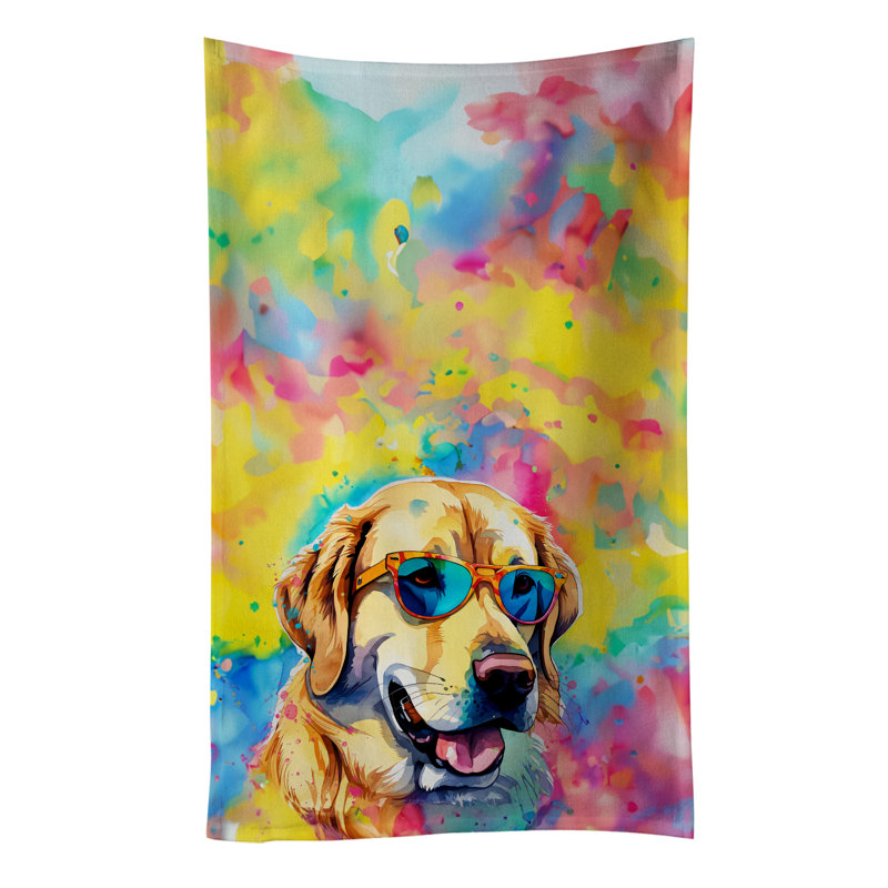 Yellow Labrador Hippie Dawg Kitchen Towel