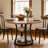 39-Inch Round Dining Table for 4, Farmhouse Kitchen Table with 2-Layer Storage Shelf and Metal Base for Home, Dining Room, Living Room (Rustic Brown + Black)