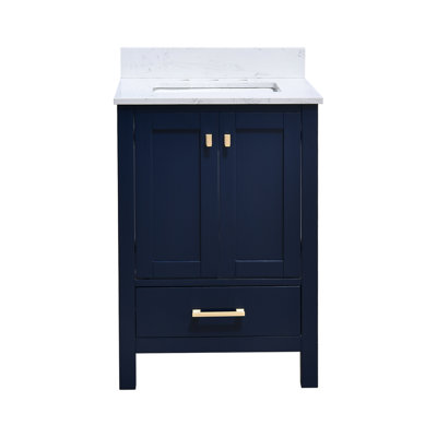 Render 24 In. W X 22 In. D Single Bathroom Vanity With Engineered Top
