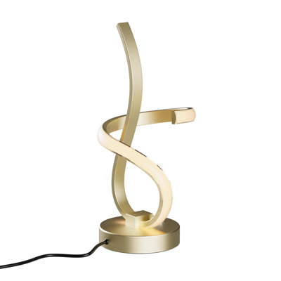 Golden Swirl 12W LED Table Lamp 16 in. - 3000K Warm Glow- Touch Dimming