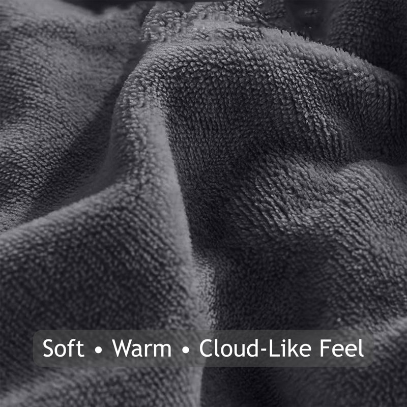 Sherpa Fleece Blanket - Reversible Ultra-Soft Warm Cozy Throw for Sofa & Bed, Grey, Double (150cm x 200cm)