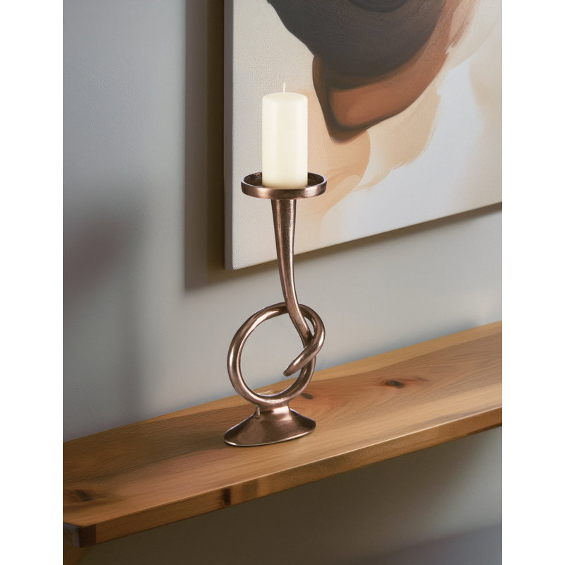 Elyze Metal Candlestick, 48cm H x 17cm W x 11cm D, Silver