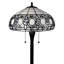 Lampe sur pied de 63 po à deux lumières de forme traditionnelle brune avec abat-jour en verre teinté blanc