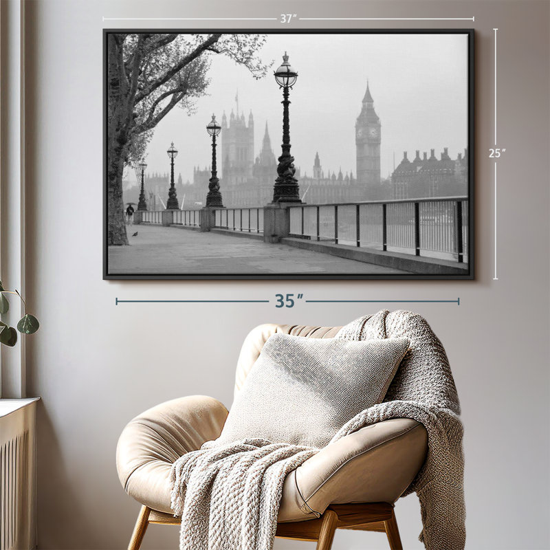 «London Black and White Wall Art», H 37 po x l 25 po