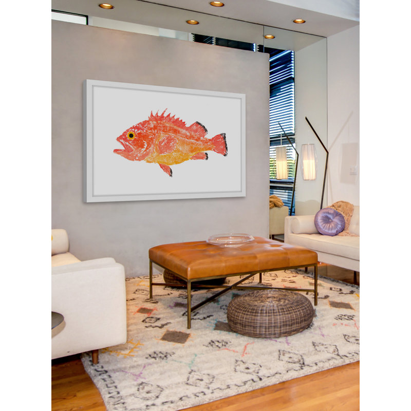 Orange Spiney Fish Framed Canvas Print, 26" x 18"