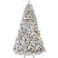 Arbre de Noël enneigé 6 pi avec 350 lumières UL colorées et 36 pommes de pin naturelles - 888 pointes en PVC enneigées, branches articulées, support en métal stable, installation facile-2096879469