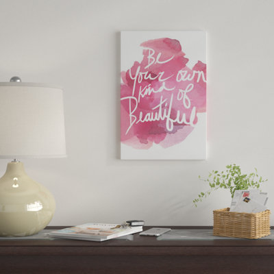 « watercoulours rose type ii », art textuel sur toile
