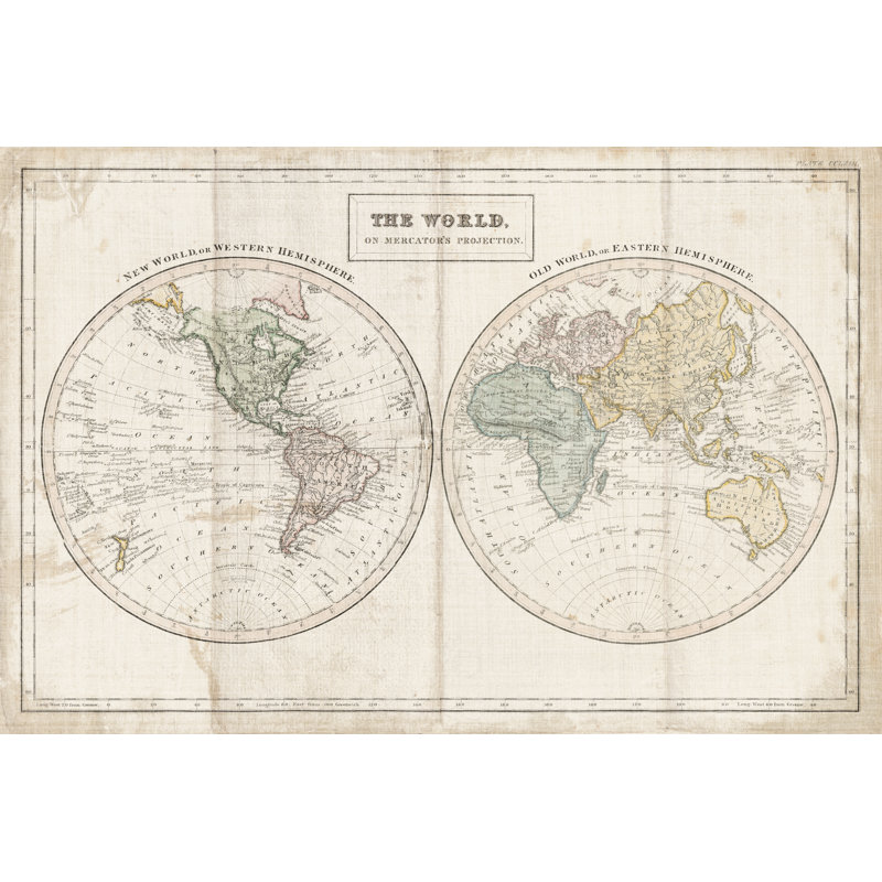 " Old World Eastern Western Linen V2 ", 20" H x 30" W