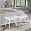 Banc à lattes en bois massif blanc de 19 pouces - ajoute un look contemporain au décor de la maison en blanc
