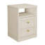 Table de chevet moderne 15,7 pouces en bois beige avec armoire à une porte et tablette ouverte