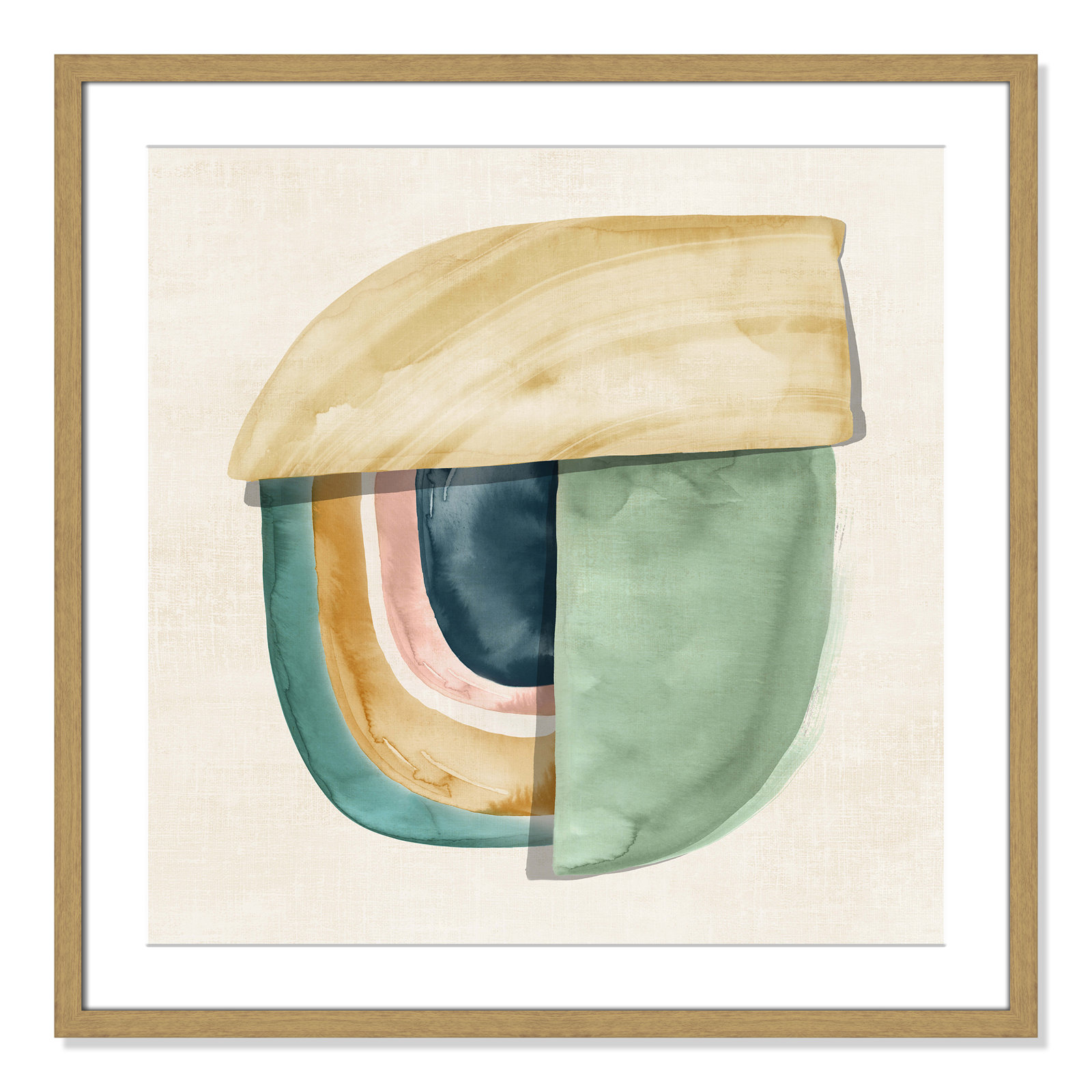 Louella "Shape Form II" Print by Emma Peal, 28.75" H x 28.75" W x 0.75" D, Natural Wood Grain