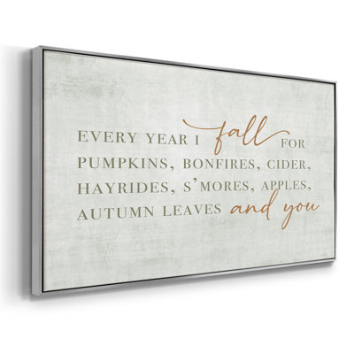 Fall For You- Framed Gallery Wrapped Canvas -Ready to Hang