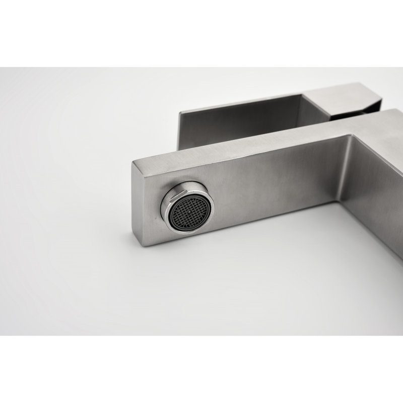 Single Handle Bathroom Faucet With Pop - Up Drain And Overflow, Made Of Stainless Steel, Brushed Nickel Surface, Smooth Splash Water Flow, Rust , Simple Setup Steel Design, Finish, Bubble Filled