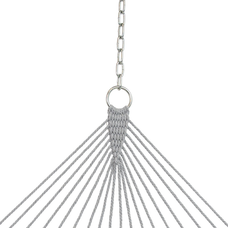 Hamac double en corde de coton pour l'extérieur - Capacité de 204 kg - Gris, Gray