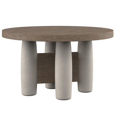 Casa Paros Oak Round Solid Wood Top Dining Table