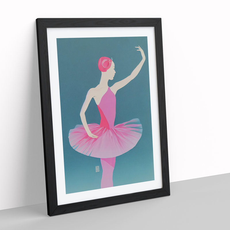 Ballerina Profile - Single Picture Frame Painting, Black Framed, 34cm H x 25cm W x 2cm D