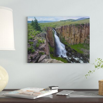 North Clear Creek Waterfall Cascading Down Cliff, Colorado' Photographic Print on Wrapped Canvas -  East Urban Home, E76E168217E54301946C944B0C2B4255