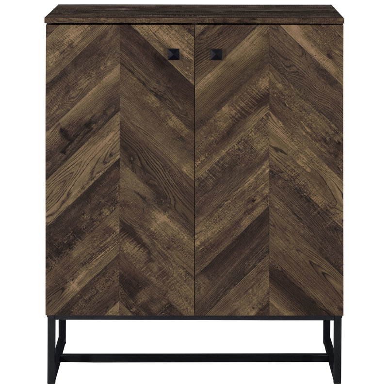 Armoire décorative en chêne rustique à 4 tablettes S