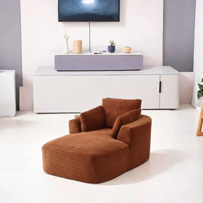 Très grand fauteuil inclinable en velours côtelé