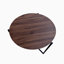Table de jeu ronde pliante de 89 cm de diamètre – Conception pliable en trois parties, gain de place, avec piètement en fer et plateau en bois d'ingénierie, finition naturelle-1712285561-1742829548