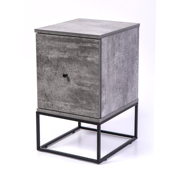 Holzheimer 35.2cm W Manufactured Wood Bedside Table, Iron Slate