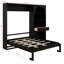 Lit escamotable avec armoire arquée, lit escamotable encastré à DEL, tiroir escamotable, plusieurs compartiments ouverts-538329828